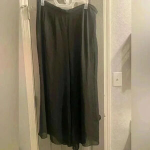 R & M Richards black sheer lined pants it looks like a maxi skirt elastic waist